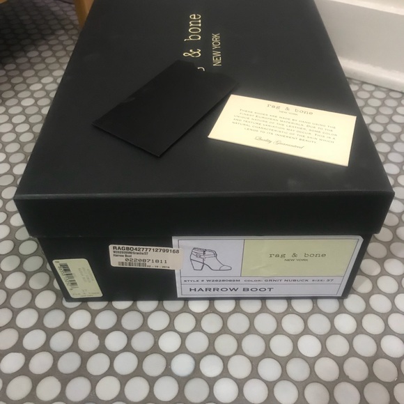 Rag & Bone Harrow Boots Booties Sz 37 or 7 Gray - Picture 2 of 5